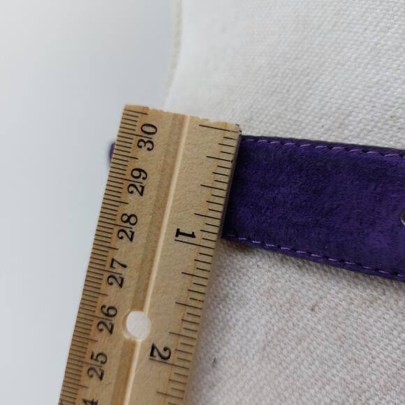 Milor Purple Suede Vintage 80s 90s Belt Genuine Leather M/L - Picture 13 of 14